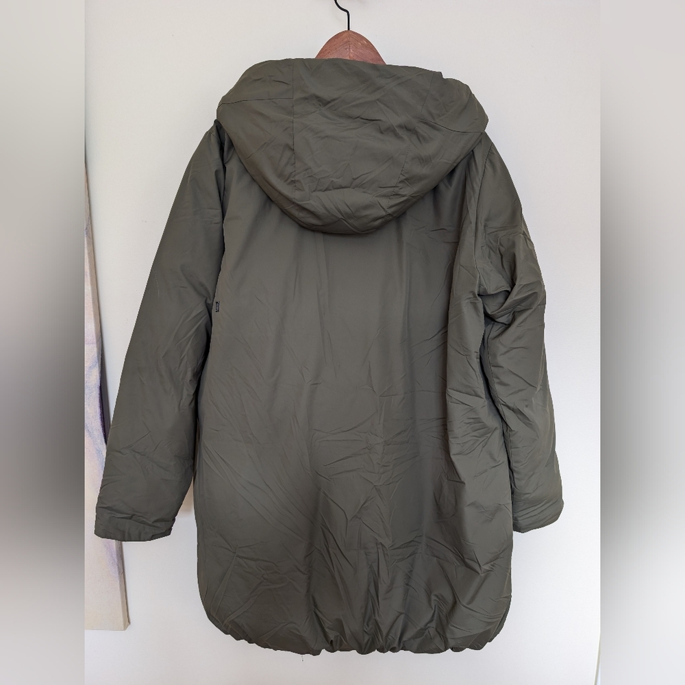 Kit + Ace Olive Green Hooded Puffer Coat M/L - Picture 4 of 7